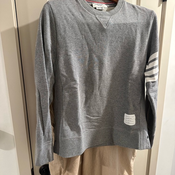 Thom Browne Gray Sweatshirt with White Patch - Picture 1 of 10